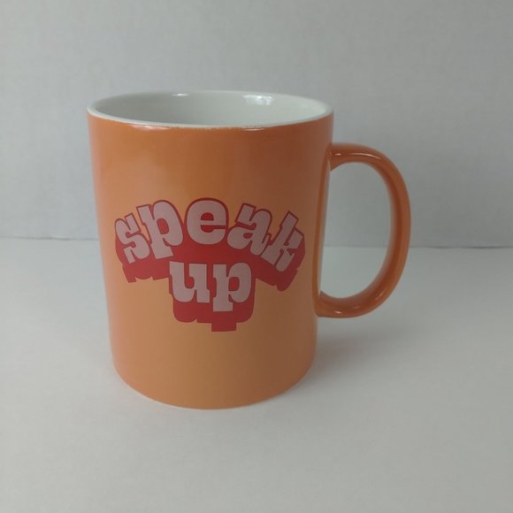 Retro Coffee Mug Speak Up Room Essentials Stoneware Microwave Safe 15oz. New - Picture 2 of 8